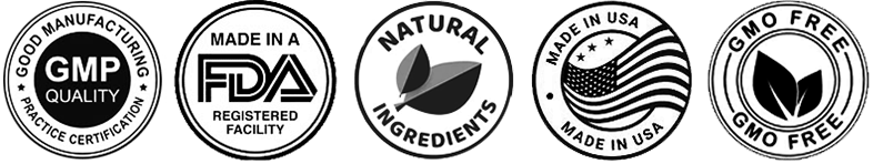 GMP Quality, FDA Registered, Natural Ingredients, Made in USA, GMO Free